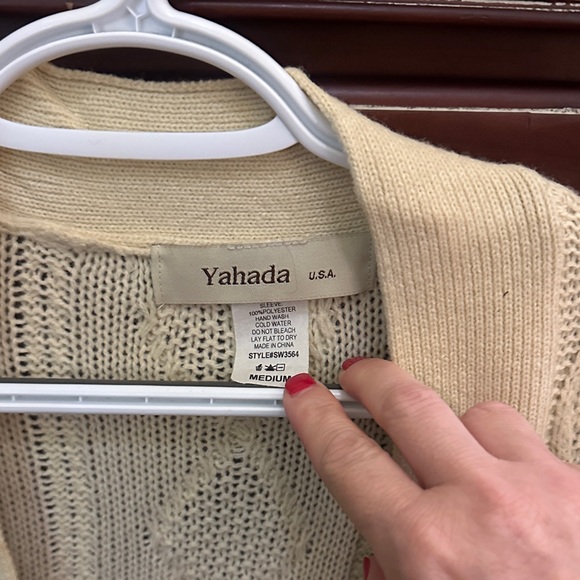 Yahada Cream and Black Patterned Cardigan - Picture 2 of 7